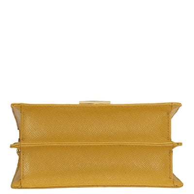 Small Monogram Leather Shoulder Bag - Mustard