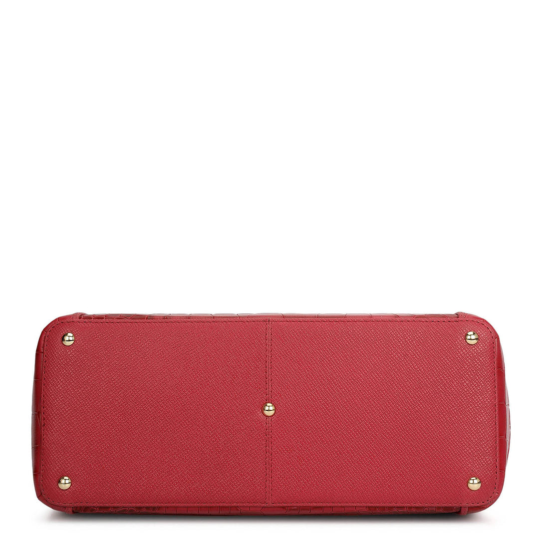 Medium Croco Leather Hobo - Plumberry