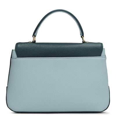 Small Franzy Leather Satchel - Cloud Blue & Octane