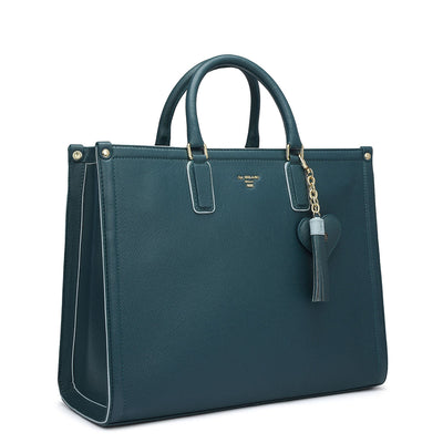 Medium Franzy Leather Book Tote - Octane