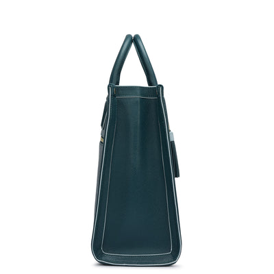 Medium Franzy Leather Book Tote - Octane