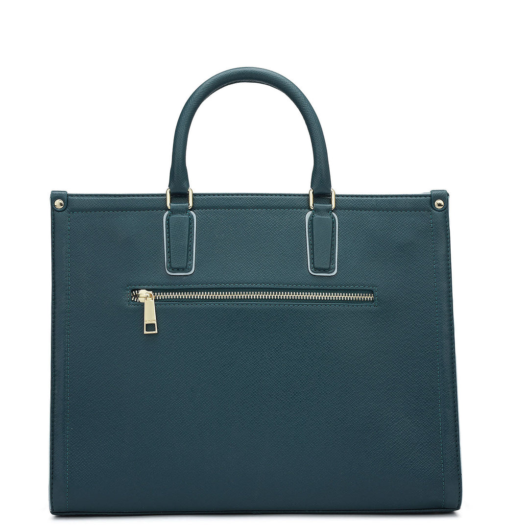 Medium Franzy Leather Book Tote - Octane