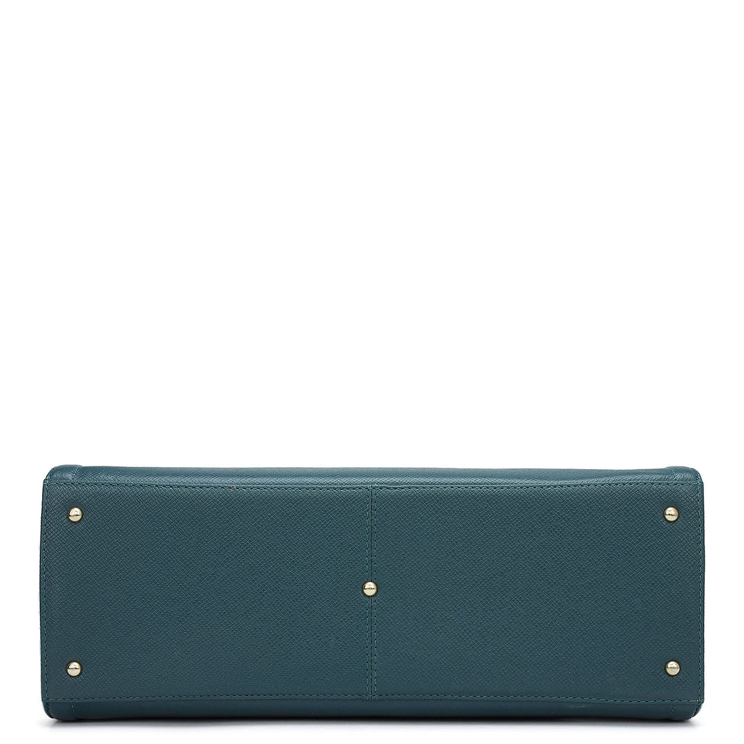 Medium Franzy Leather Book Tote - Octane