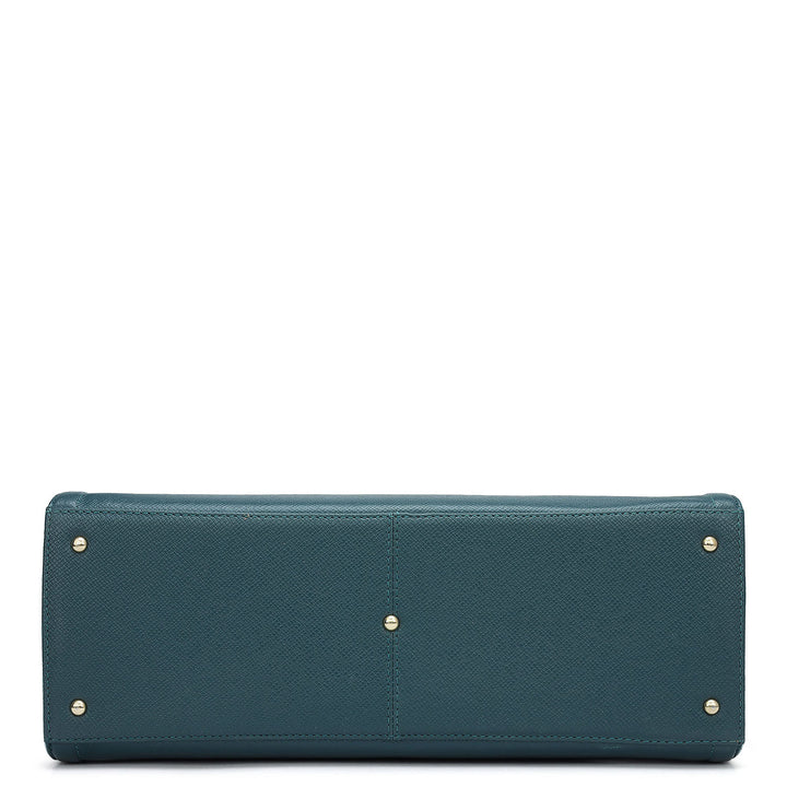 Medium Franzy Leather Book Tote - Octane
