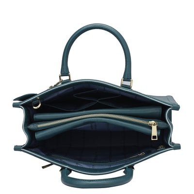 Medium Franzy Leather Book Tote - Octane