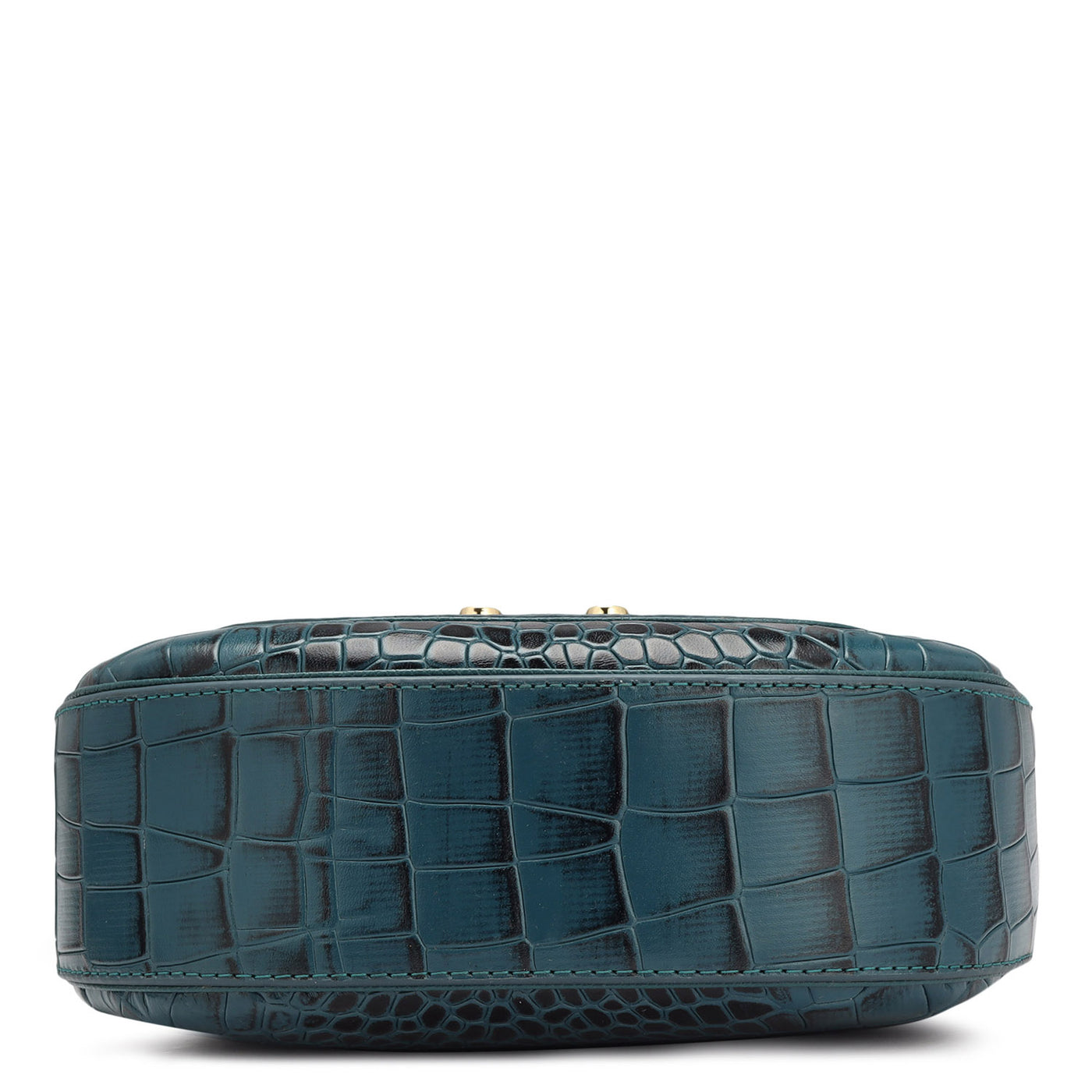 Small Croco Leather Baguette  - Ocean