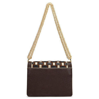 Small Franzy Leather Shoulder Bag - Brown