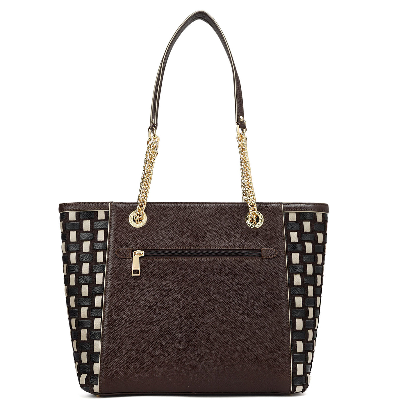 Medium Mat Franzy Leather Tote - Brown