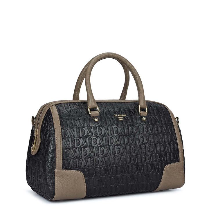 Medium Monogram Leather Bowler - Black