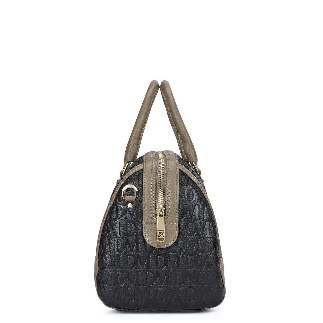 Medium Monogram Leather Bowler - Black