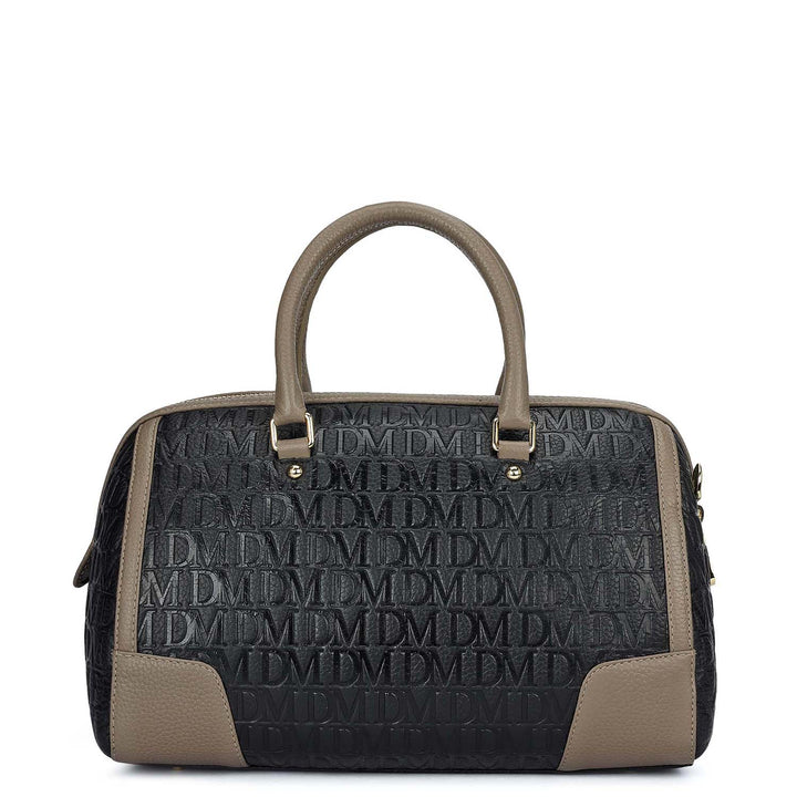 Medium Monogram Leather Bowler - Black