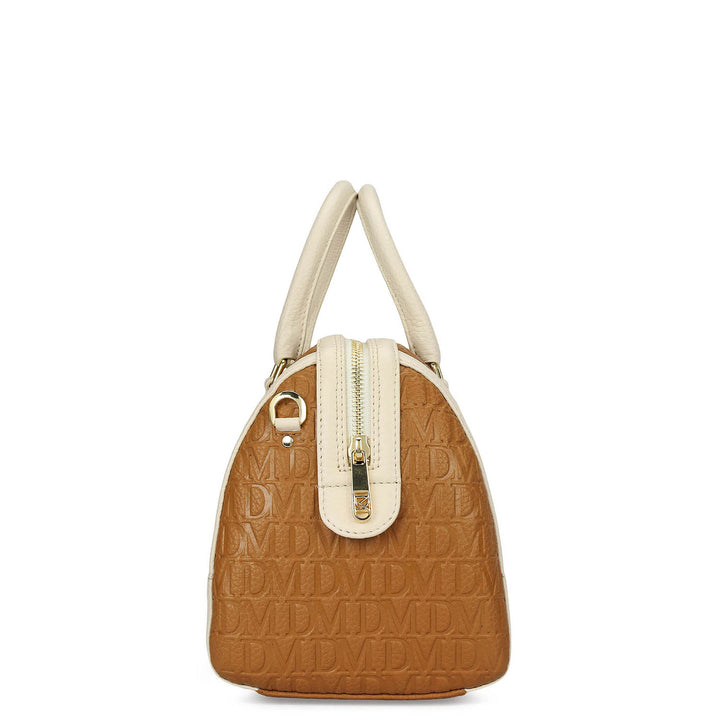 Medium Monogram Leather Bowler - Caramel