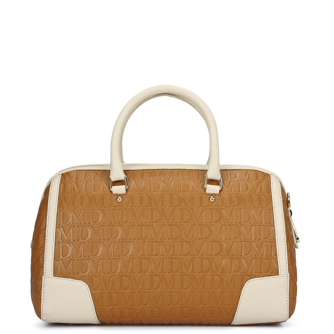 Medium Monogram Leather Bowler - Caramel