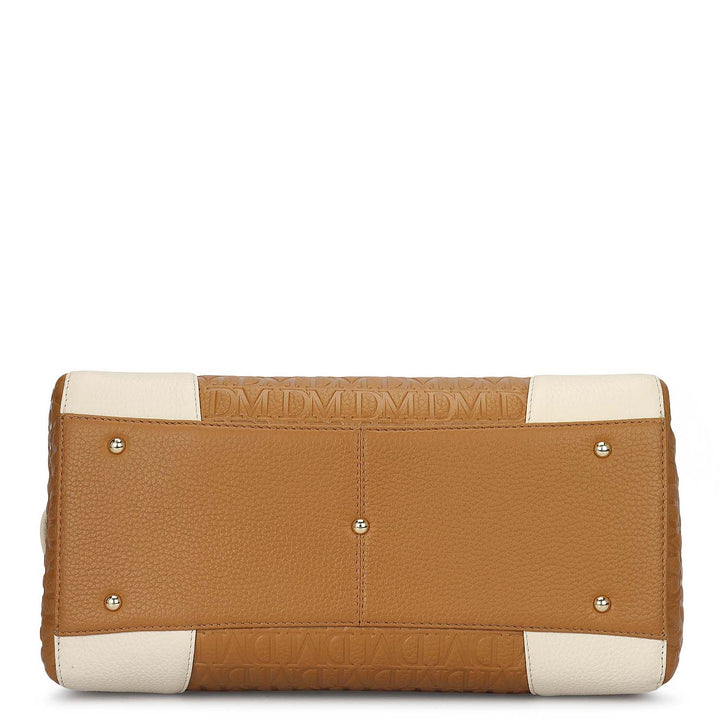 Medium Monogram Leather Bowler - Caramel