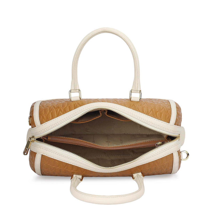Medium Monogram Leather Bowler - Caramel