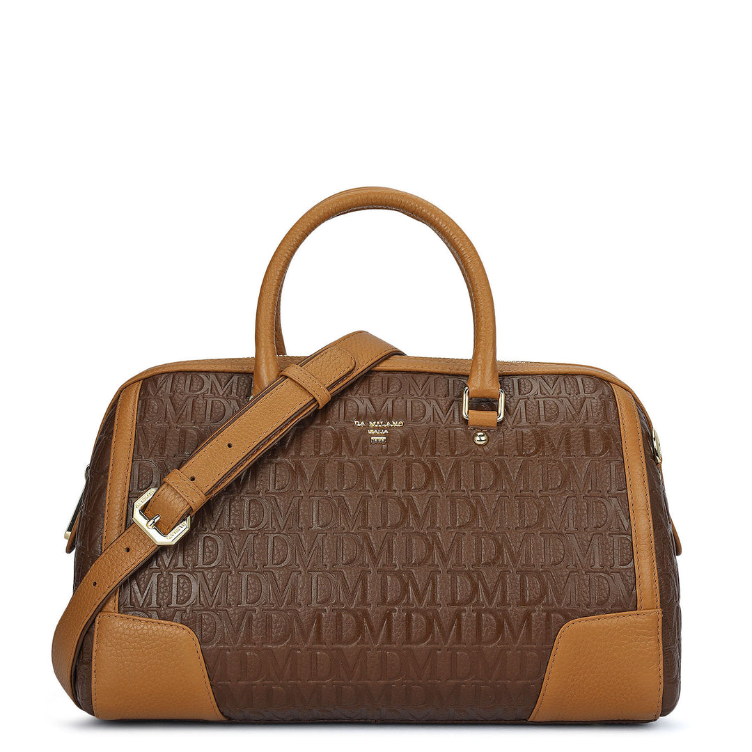 Medium Monogram Leather Bowler - Mocha