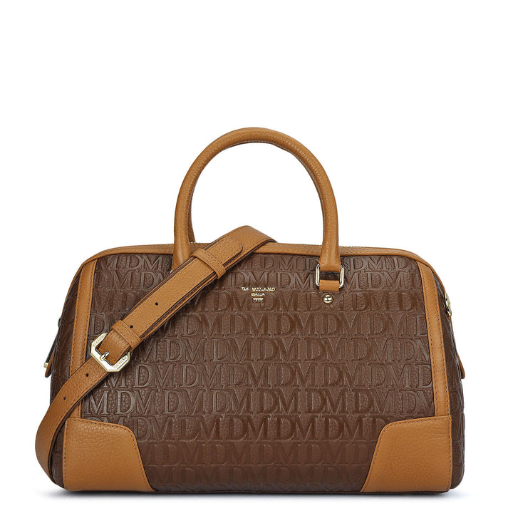 Medium Monogram Leather Bowler - Mocha