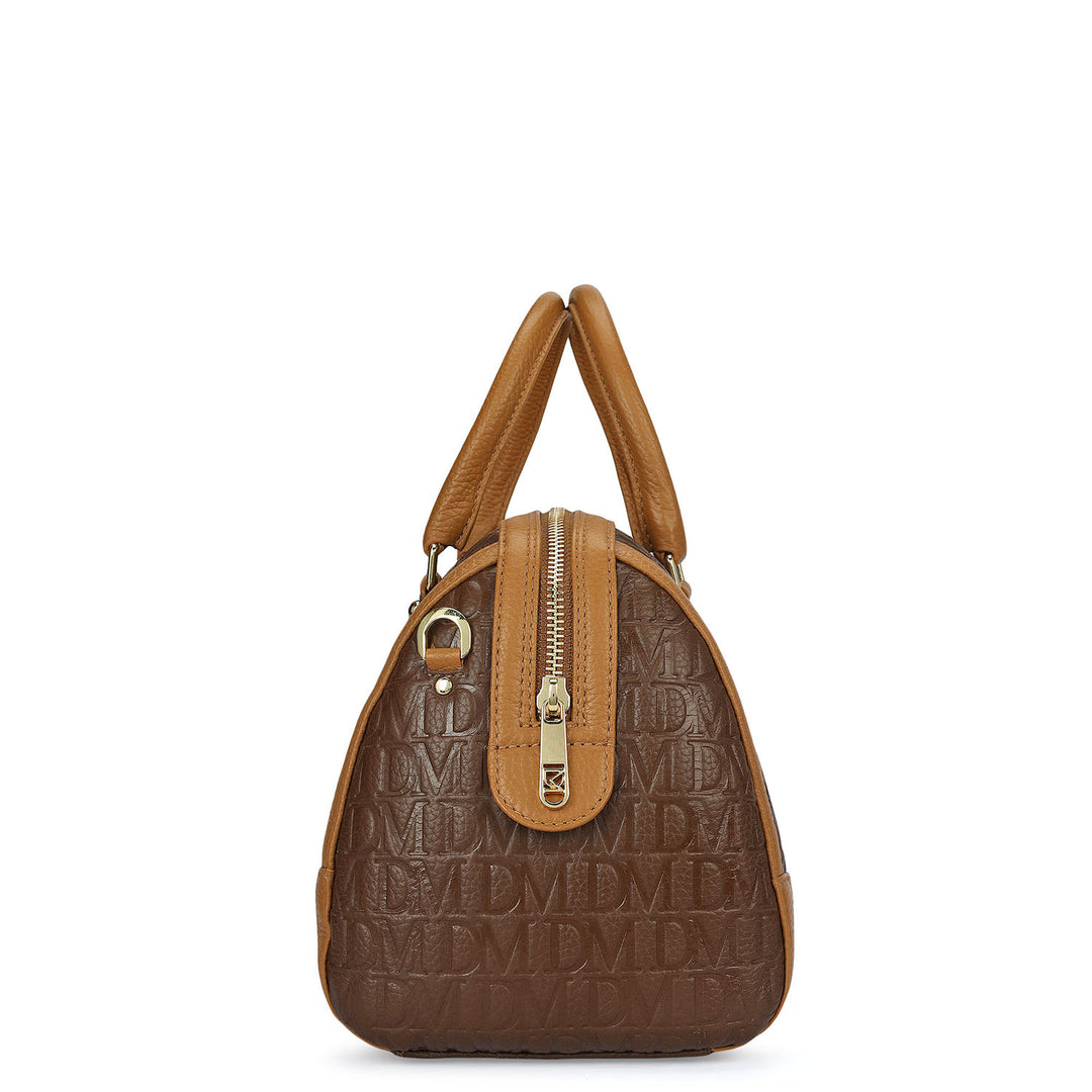 Medium Monogram Leather Bowler - Mocha
