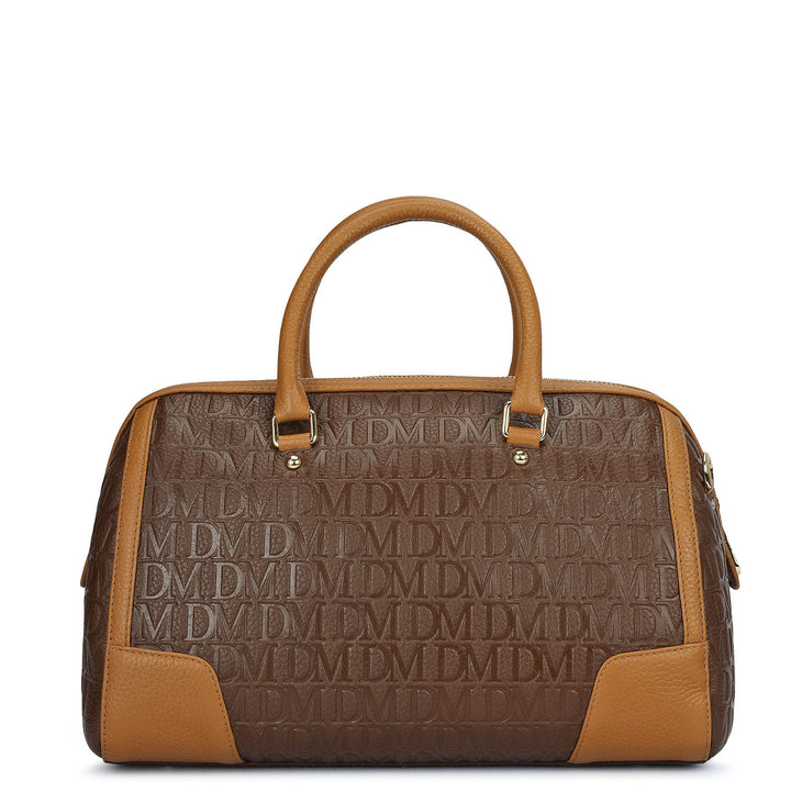 Medium Monogram Leather Bowler - Mocha
