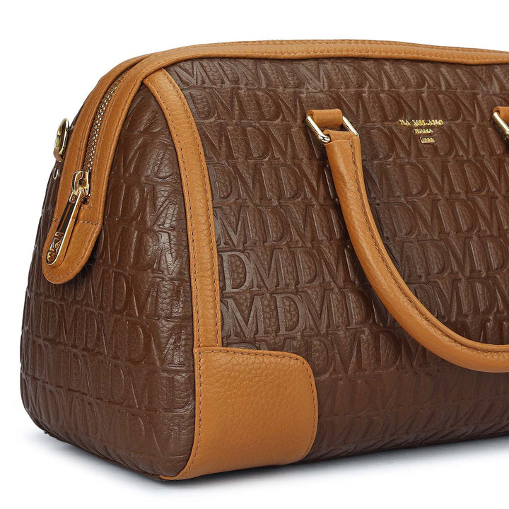 Medium Monogram Leather Bowler - Mocha