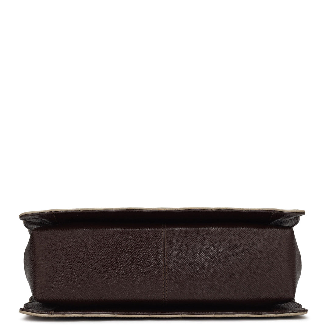 Small Franzy Leather Satchel - Chocolate