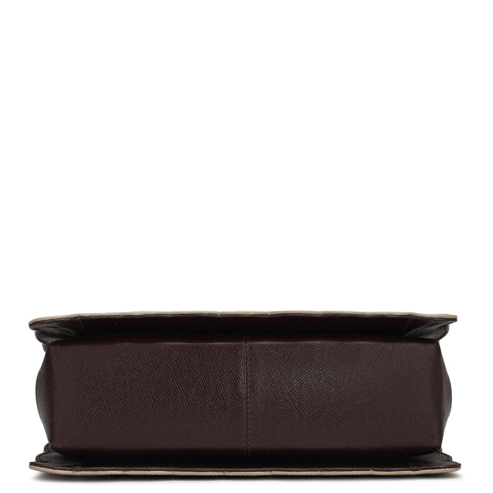 Small Franzy Leather Satchel - Chocolate