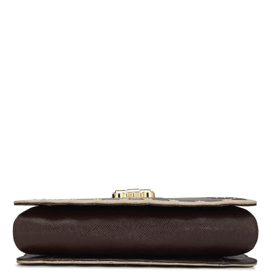 Small Franzy Leather Baguette  - Chocolate