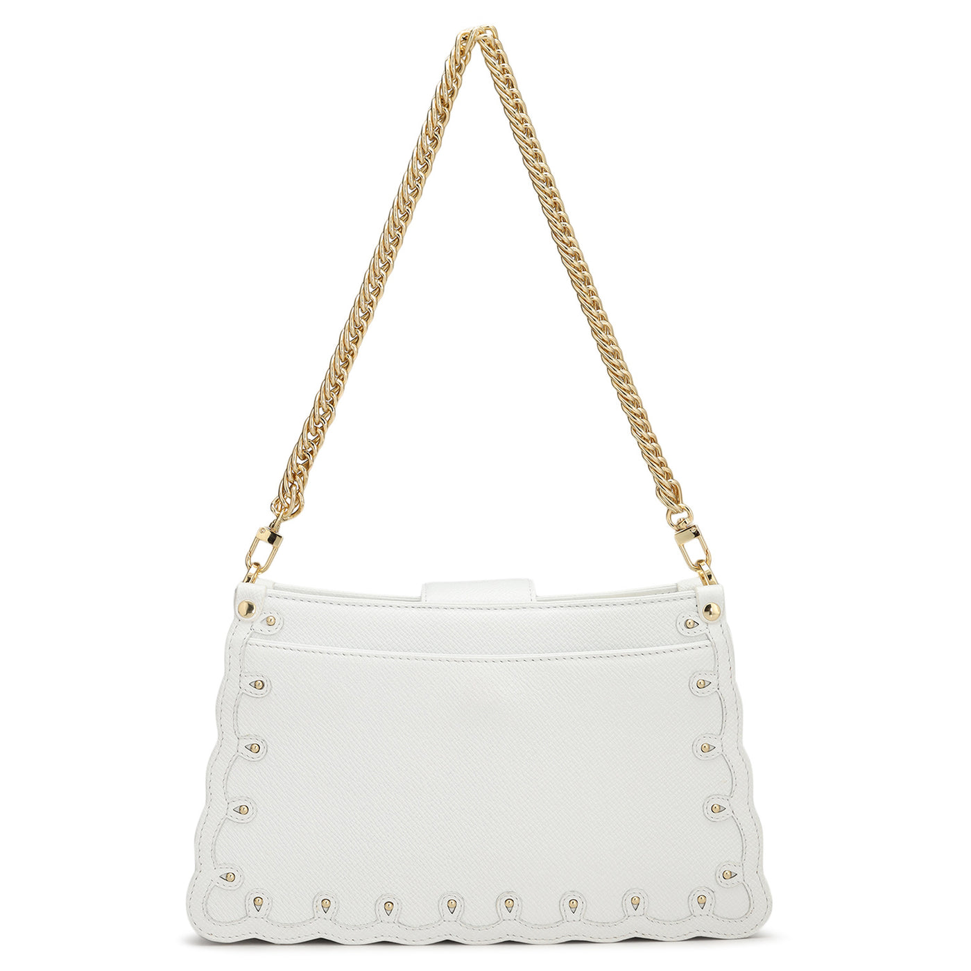 Small Franzy Leather Baguette  - White