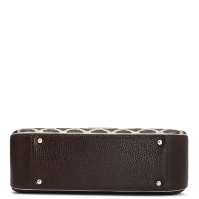 Small Wax Leather Baguette - Chocolate