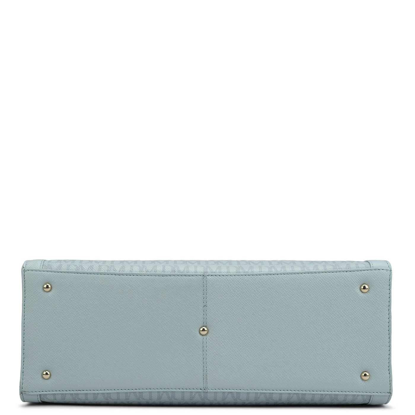 Large Monogram Leather Book Tote - Cloud Blue