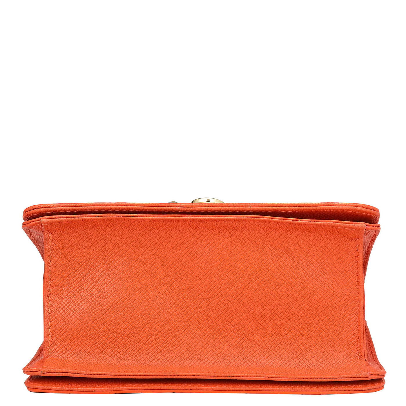 Small Croco Leather Shoulder Bag - Pumpkin