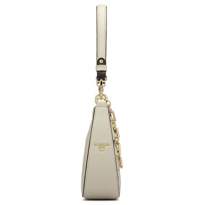 Small Graffiti Leather Baguette - Ivory