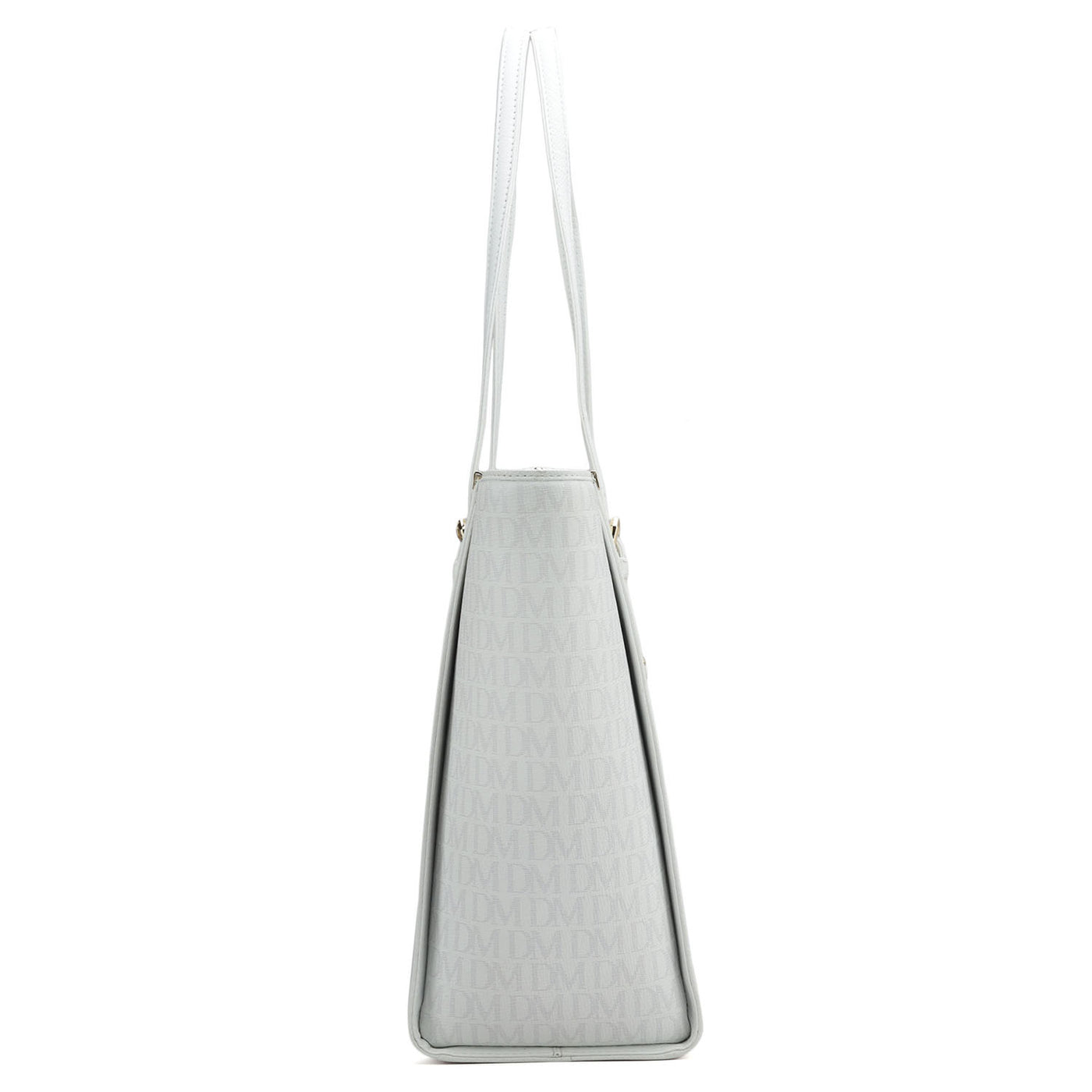Medium Monogram Leather Tote - White