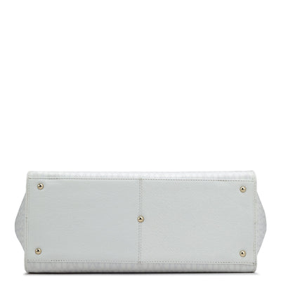 Medium Monogram Leather Tote - White