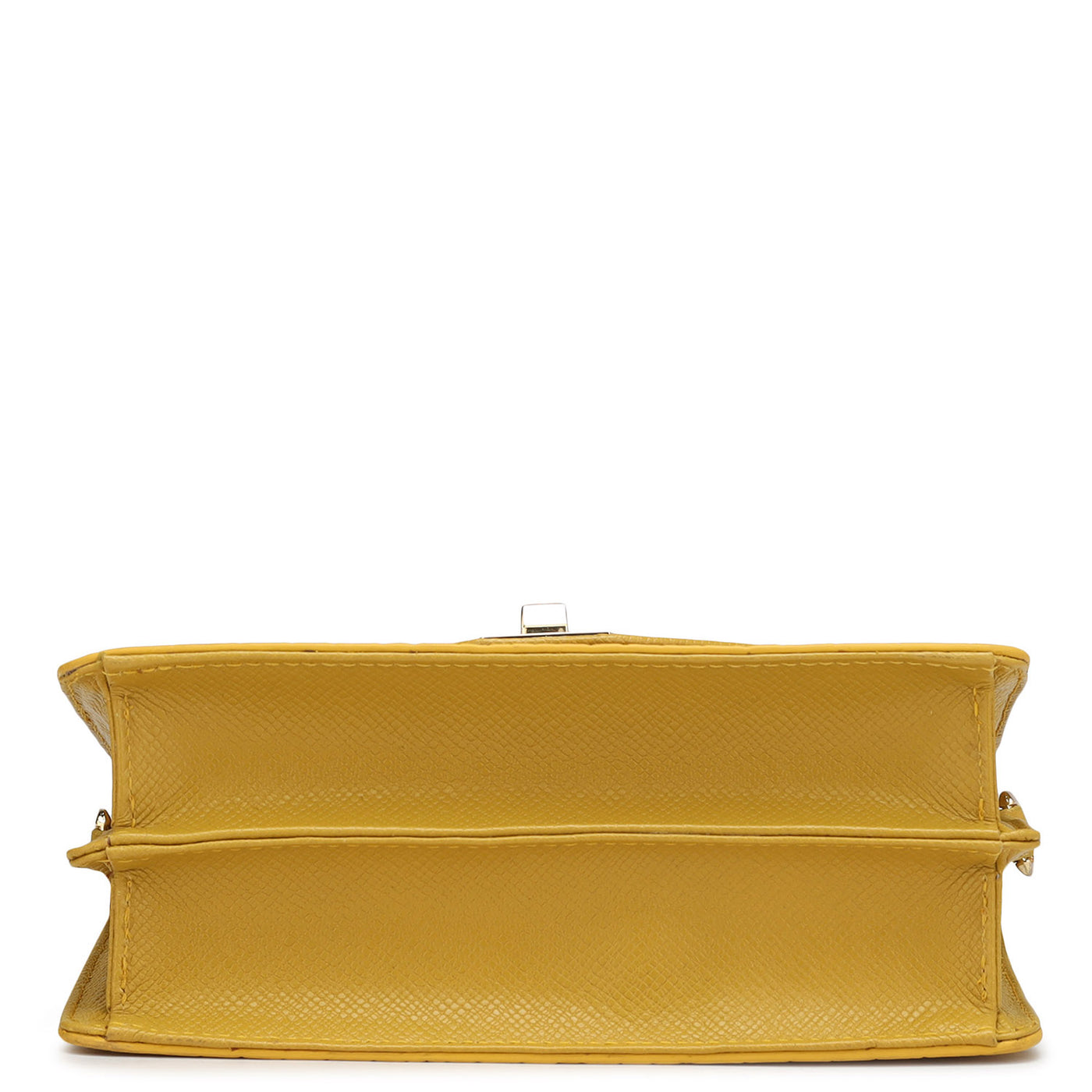 Small Croco Leather Shoulder Bag - Honey