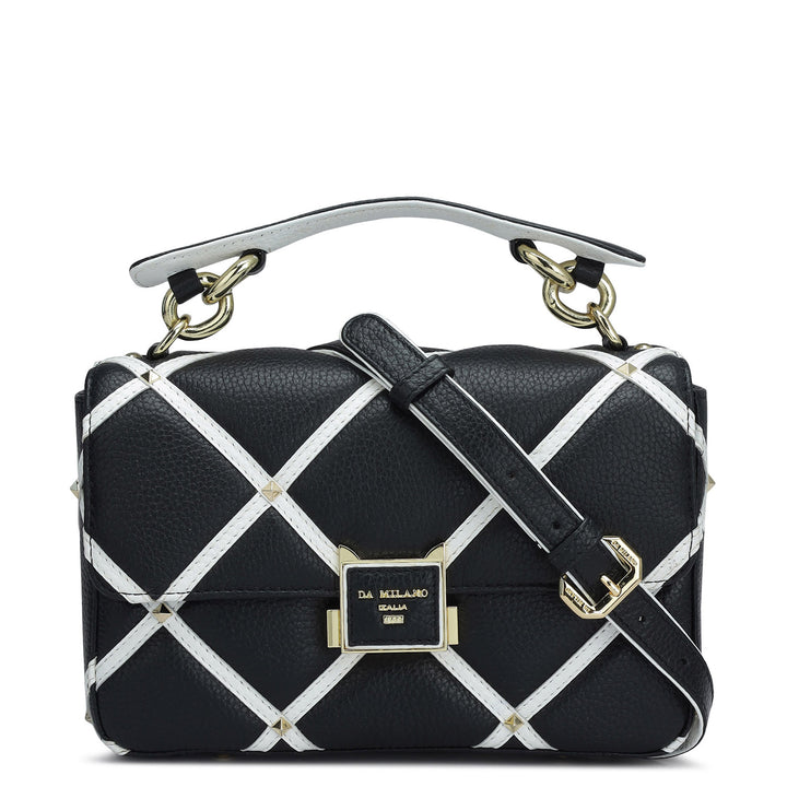 Small Quilting Wax Leather Sling - Black