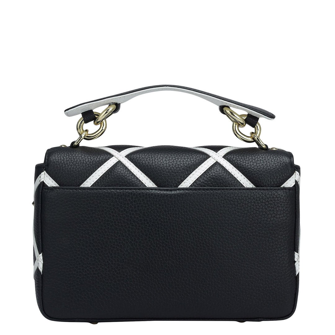 Small Quilting Wax Leather Sling - Black