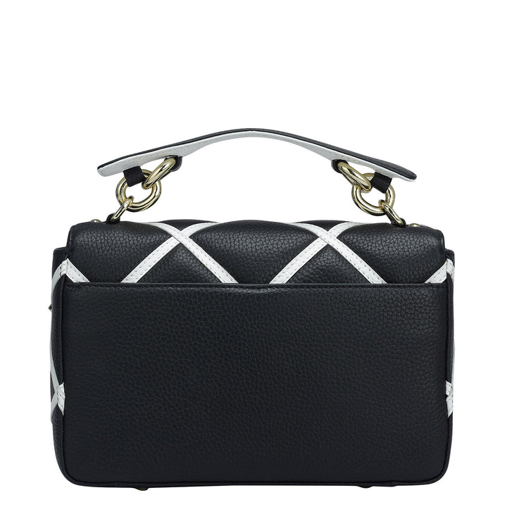 Small Quilting Wax Leather Sling - Black