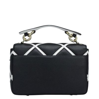 Small Quilting Wax Leather Sling - Black