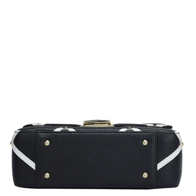 Small Quilting Wax Leather Sling - Black