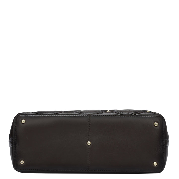 Medium Quilting Plain Leather Shoulder Bag - Brown