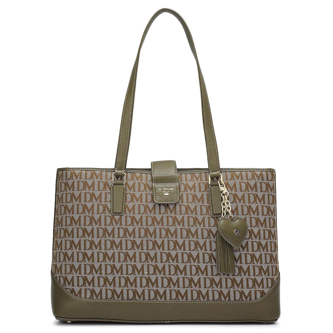 Medium Canvas Wax Leather Tote  - Moss