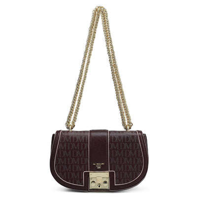 Small Monogram Franzy Leather Shoulder Bag - Wine