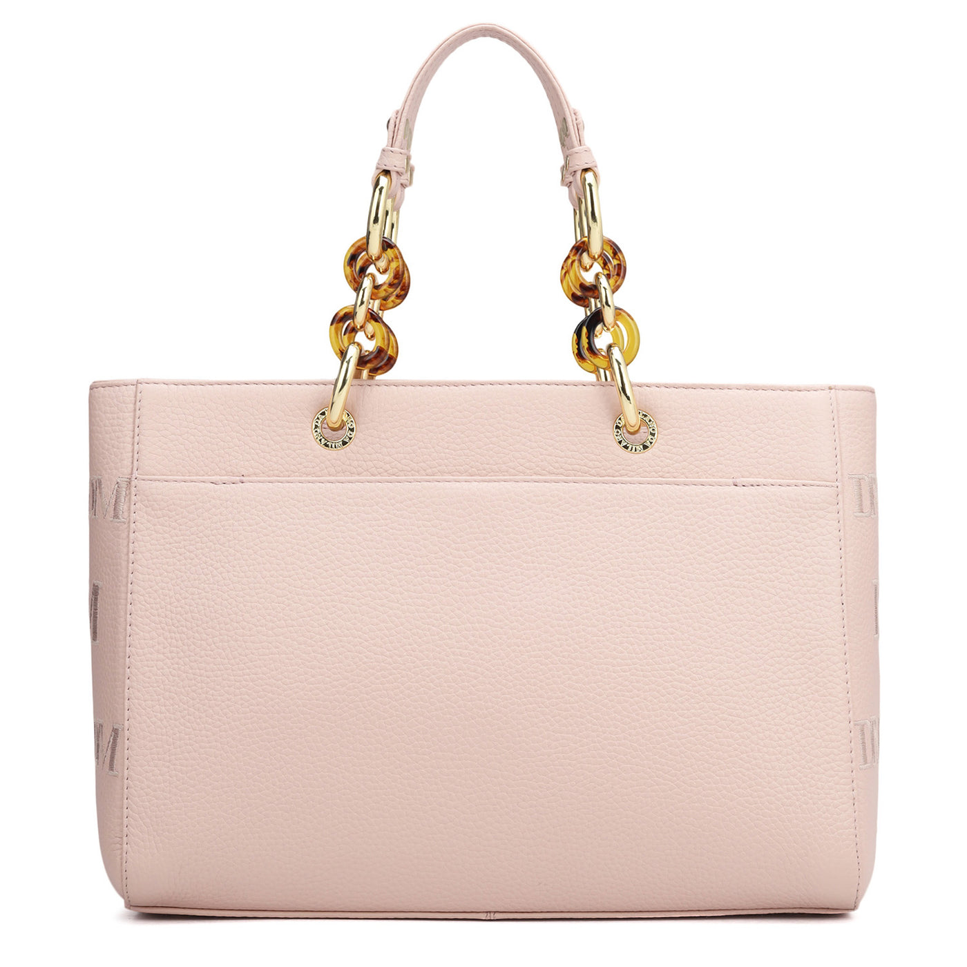 Medium Wax Leather Satchel - Baby Pink