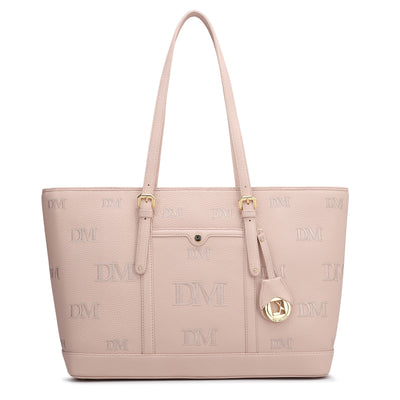 Large Wax Leather Tote - Baby Pink