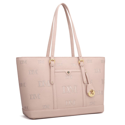 Large Wax Leather Tote - Baby Pink