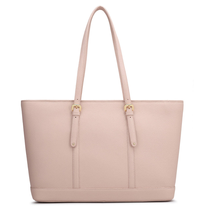 Large Wax Leather Tote - Baby Pink