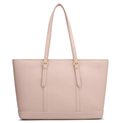 Large Wax Leather Tote - Baby Pink