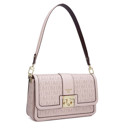 Small Monogram Franzy Leather Baguette - Blush