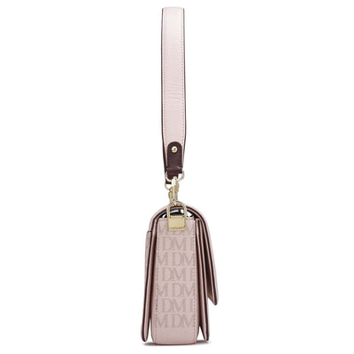Small Monogram Franzy Leather Baguette - Blush